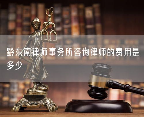 黔東南律師事務(wù)所咨詢律師的費(fèi)用是多少