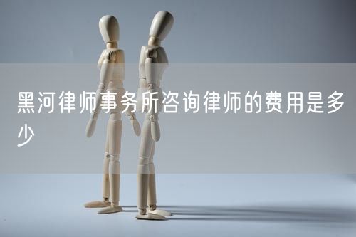 黑河律師事務(wù)所咨詢(xún)律師的費(fèi)用是多少