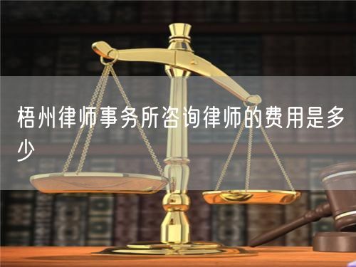 梧州律師事務(wù)所咨詢律師的費(fèi)用是多少