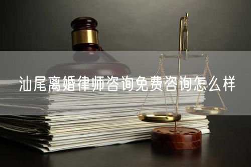 汕尾離婚律師咨詢免費咨詢怎么樣