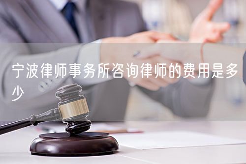 寧波律師事務(wù)所咨詢律師的費用是多少